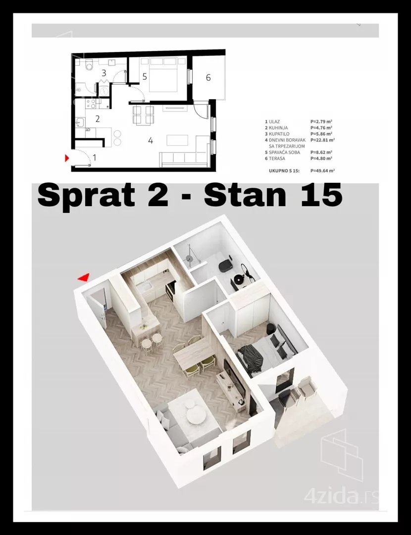 Jednoiposoban stan | 4zida