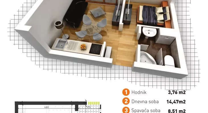 Jednosoban stan | 4zida