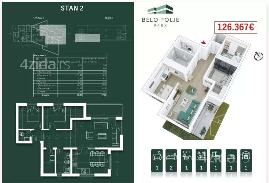 Trosoban stan | 4zida