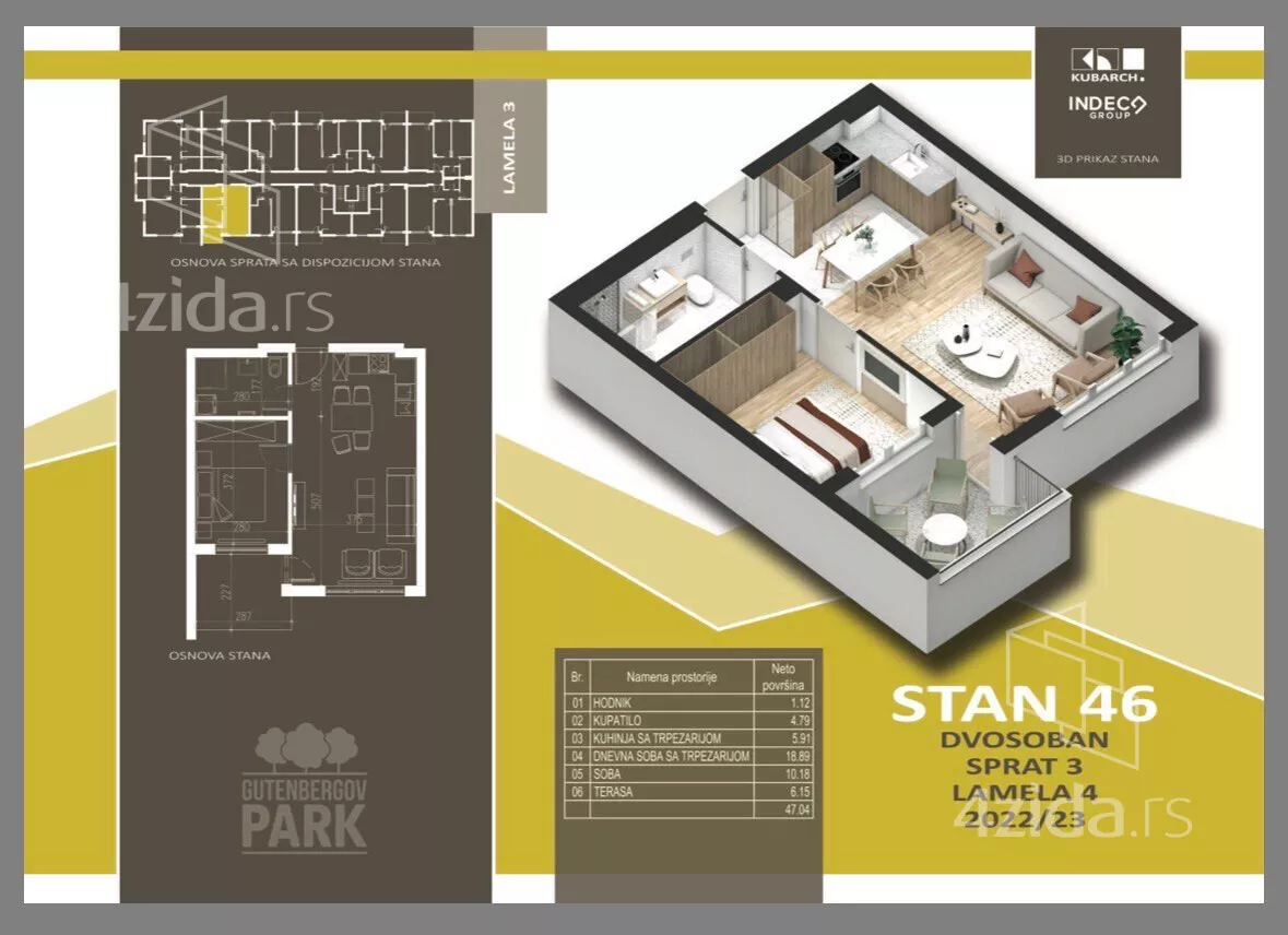 Jednoiposoban stan | 4zida