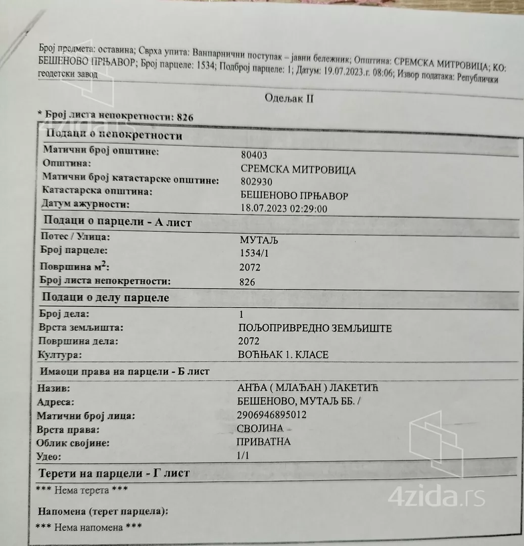 Poljoprivredno zemljište | 4zida