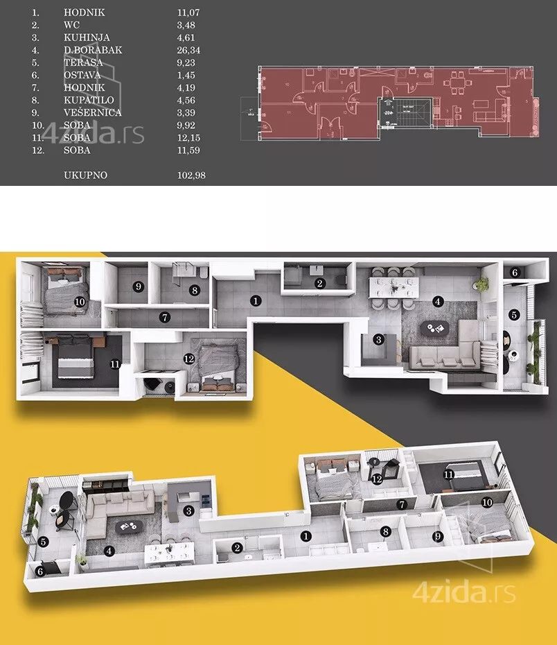 Dvoiposoban stan | 4zida