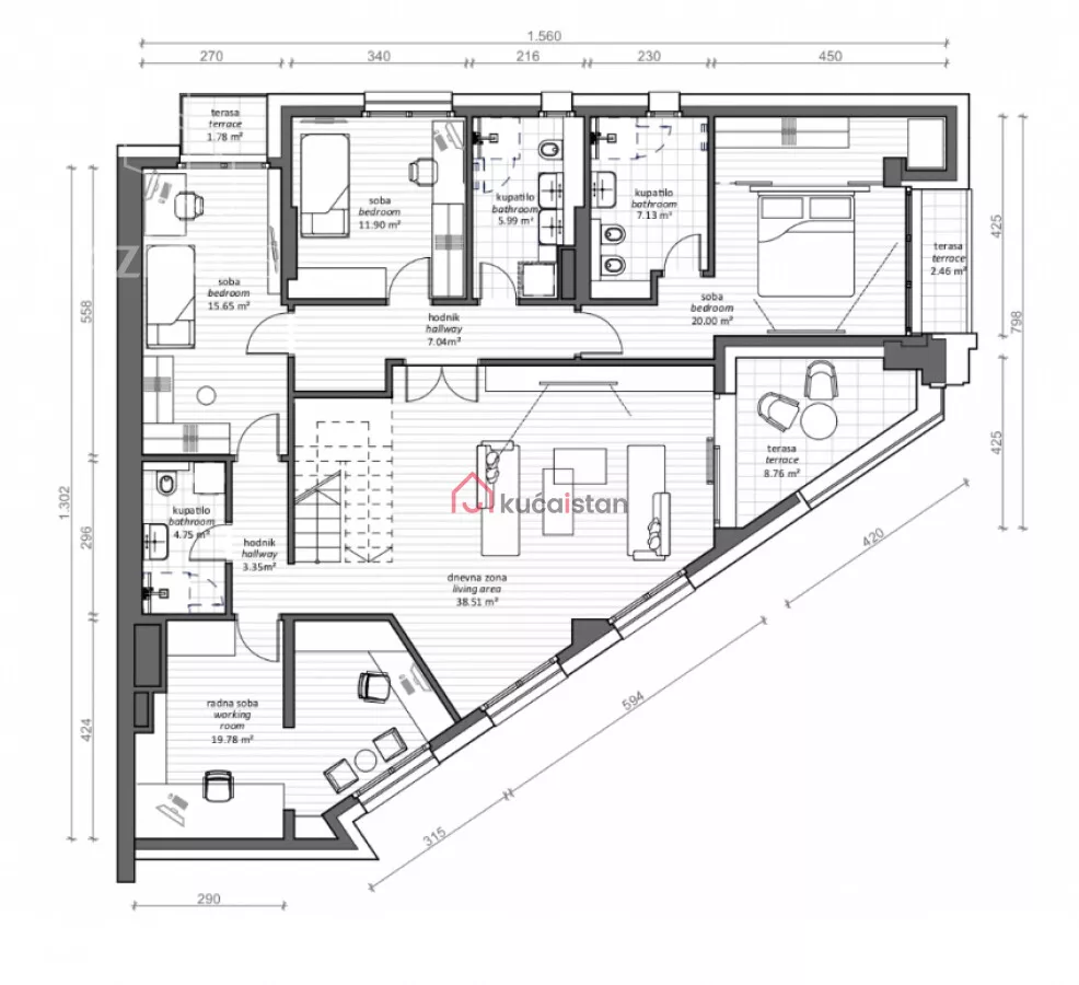 Petosoban stan | 4zida