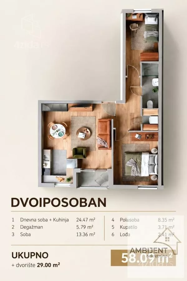Dvoiposoban stan | 4zida