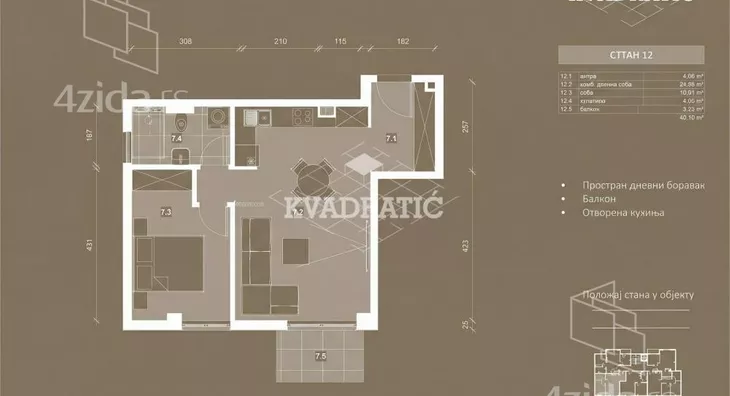 Dvosoban stan | 4zida