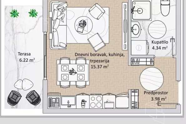 Jednosoban stan | 4zida