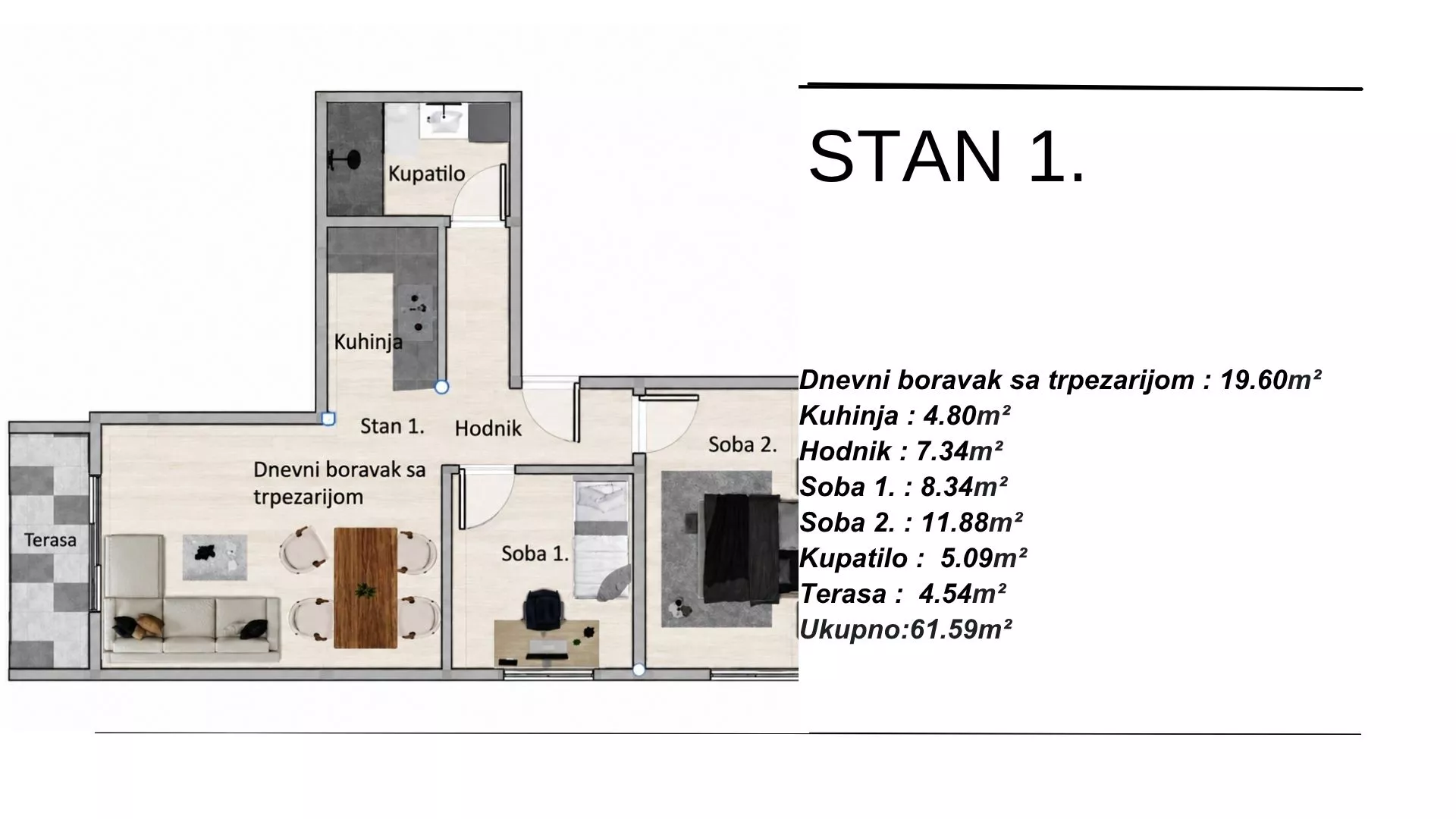 Trosoban stan | 4zida