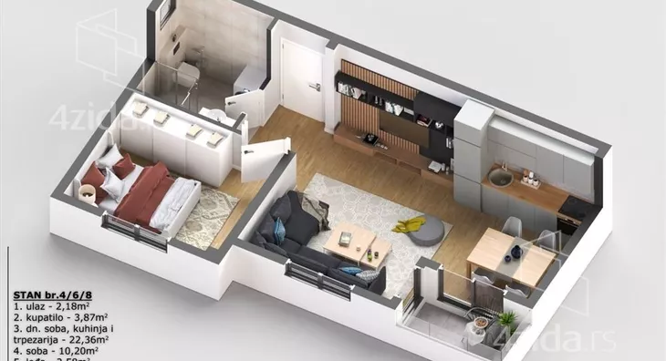 Jednoiposoban stan | 4zida