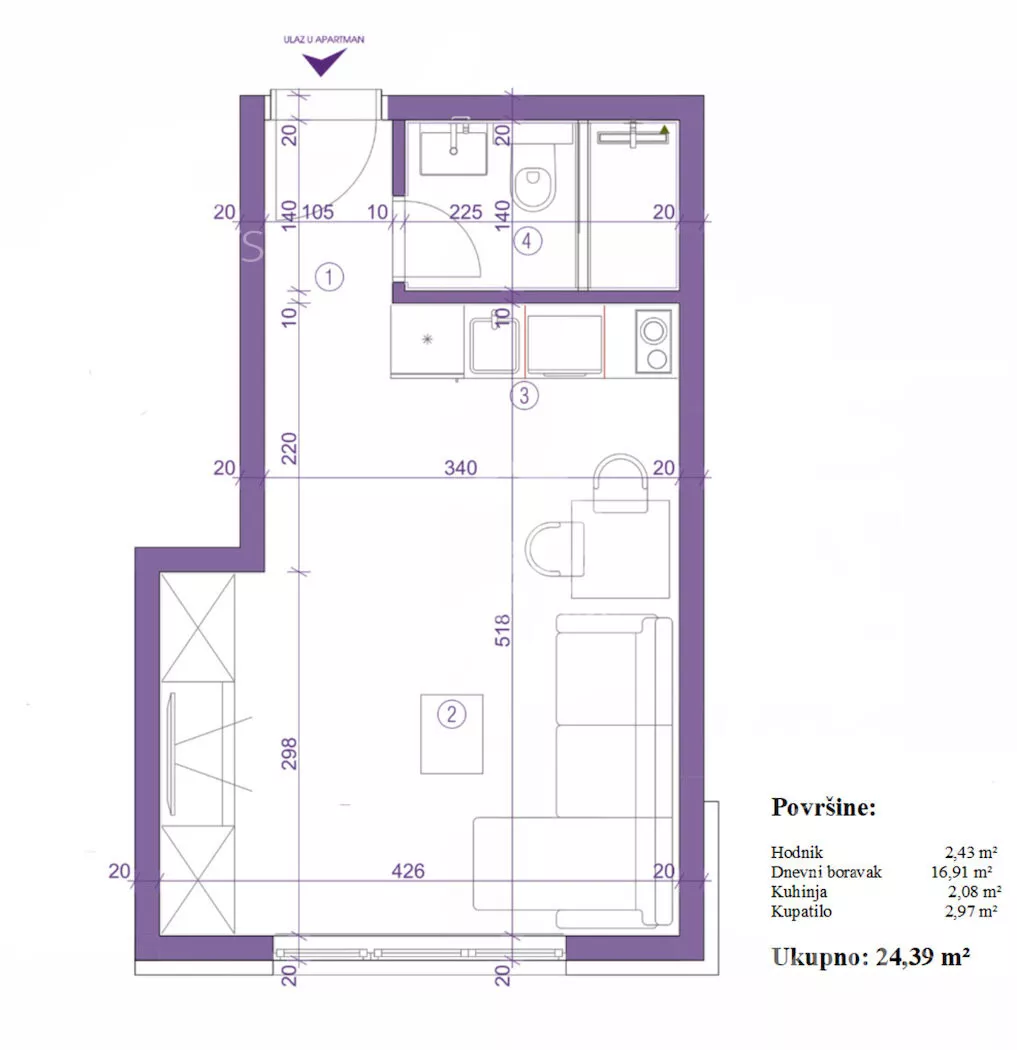 Jednosoban stan | 4zida