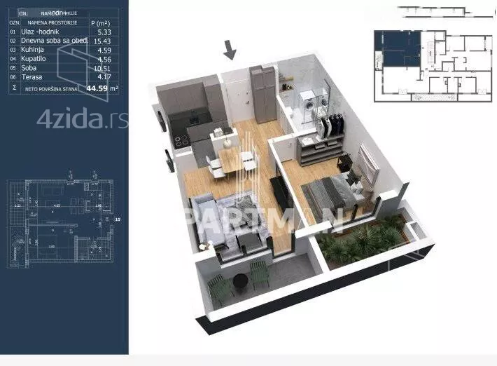 Dvosoban stan | 4zida