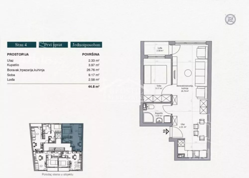 Jednoiposoban stan | 4zida