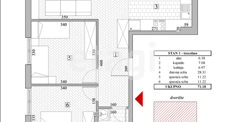 Trosoban stan | 4zida
