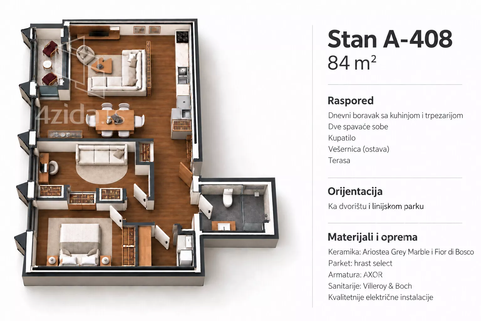 Trosoban stan | 4zida