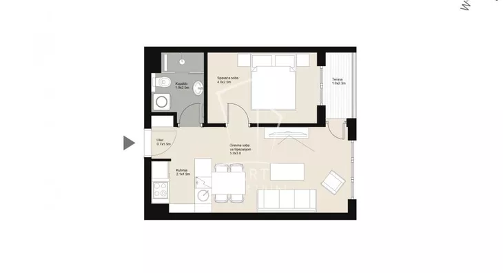 Jednoiposoban stan | 4zida