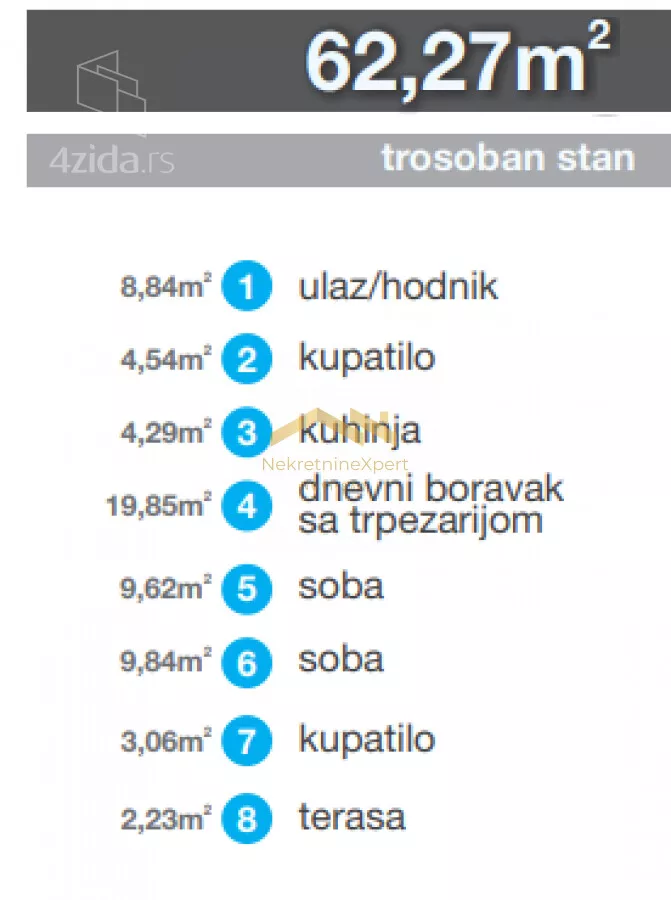 Trosoban stan | 4zida