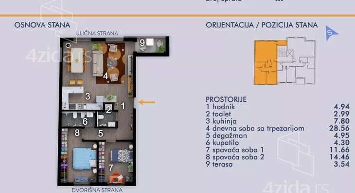 Trosoban stan | 4zida
