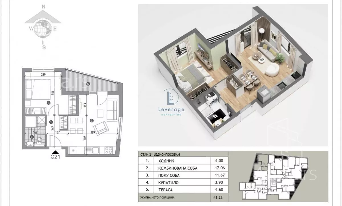 Jednoiposoban stan | 4zida