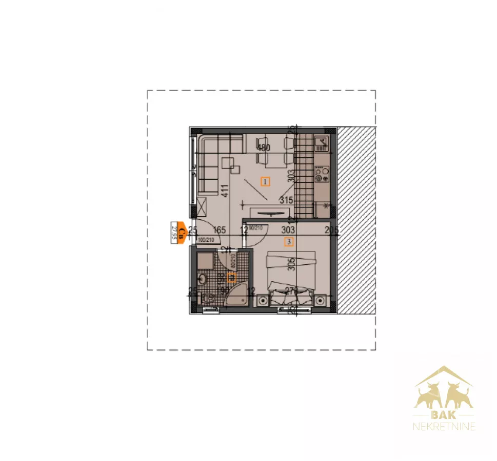 Jednoiposoban stan | 4zida