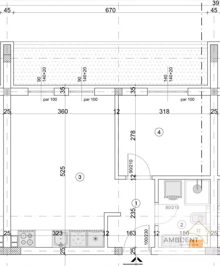 Jednoiposoban stan | 4zida