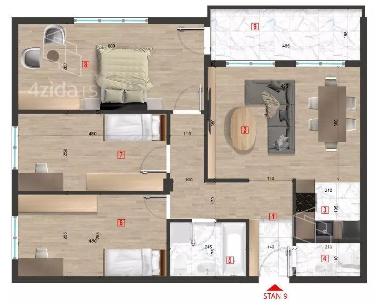 Troiposoban stan | 4zida