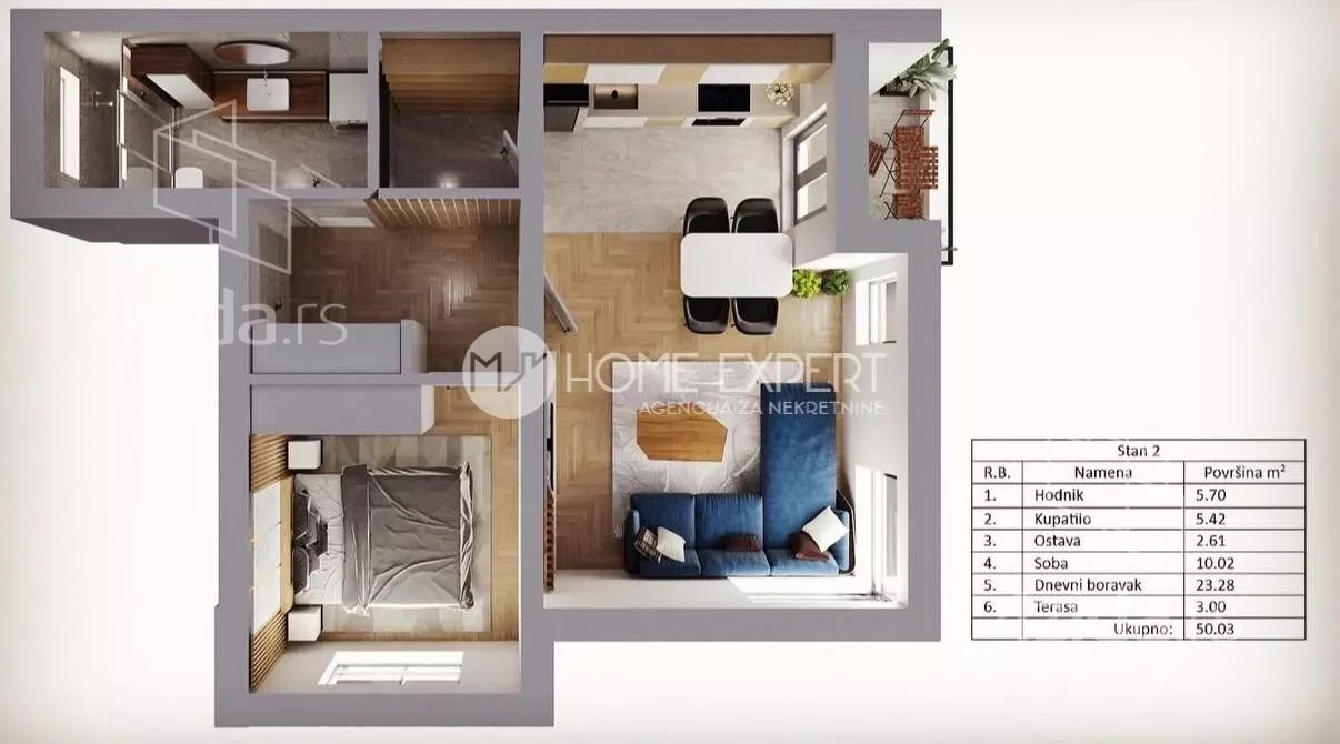 Jednoiposoban stan | 4zida