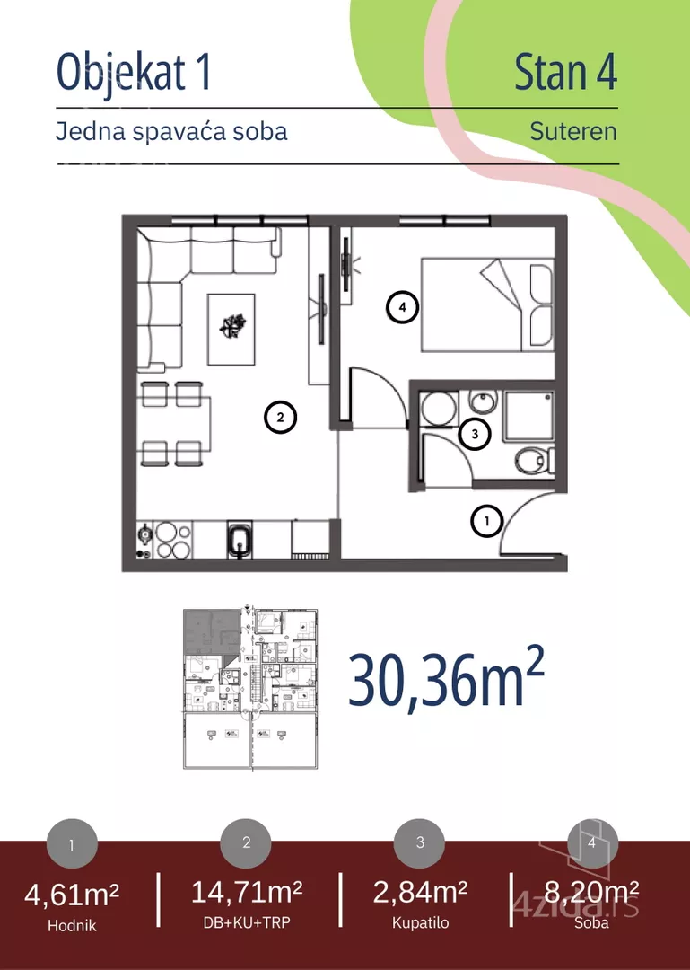 Jednosoban stan | 4zida