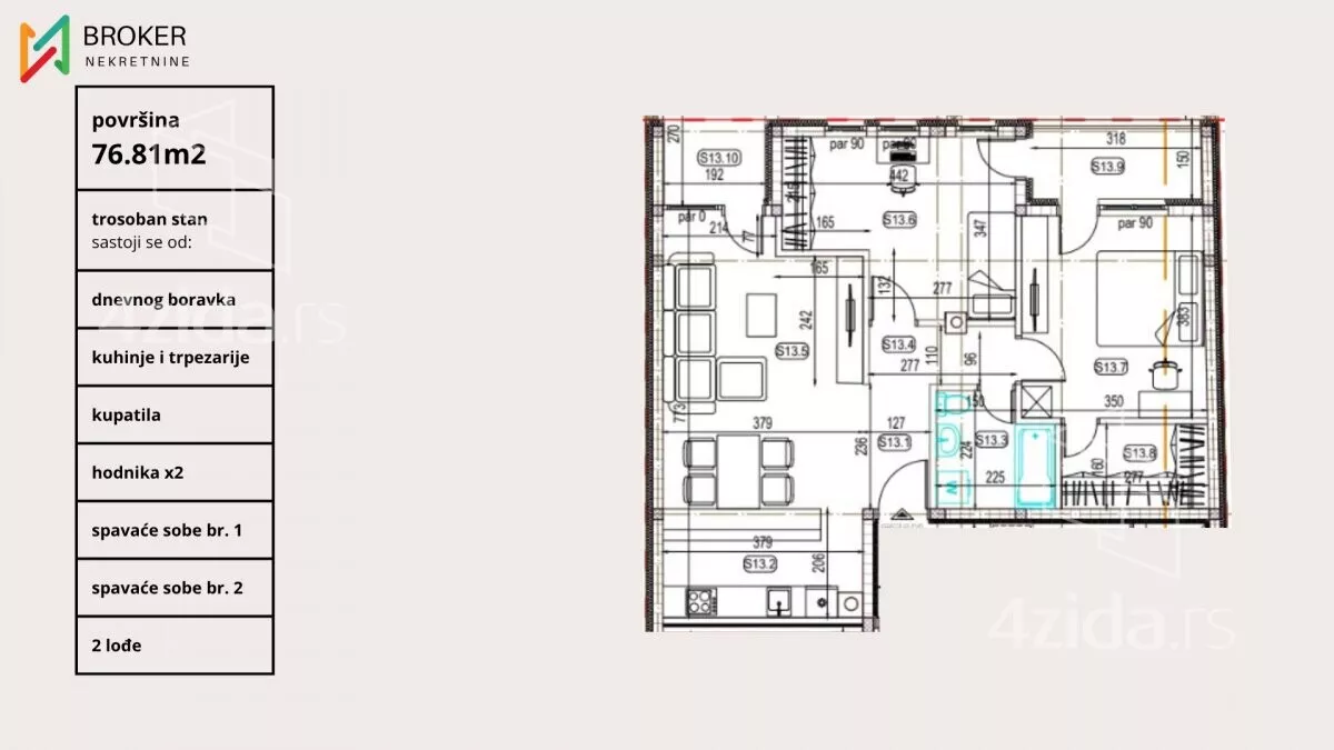 Trosoban stan | 4zida