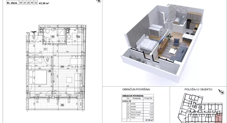 Jednoiposoban stan | 4zida
