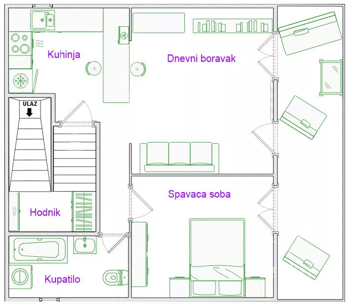 Jednoiposoban stan | 4zida