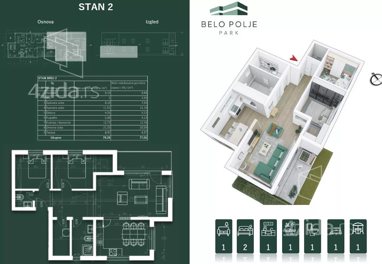 Trosoban stan | 4zida