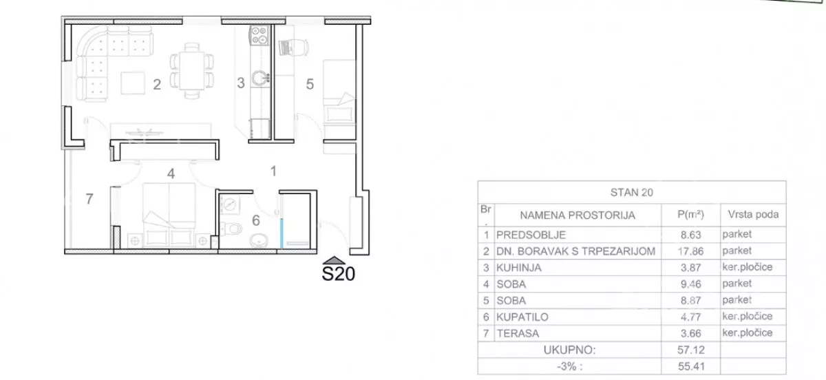 Trosoban stan | 4zida