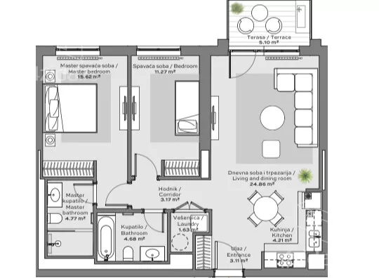 Trosoban stan | 4zida