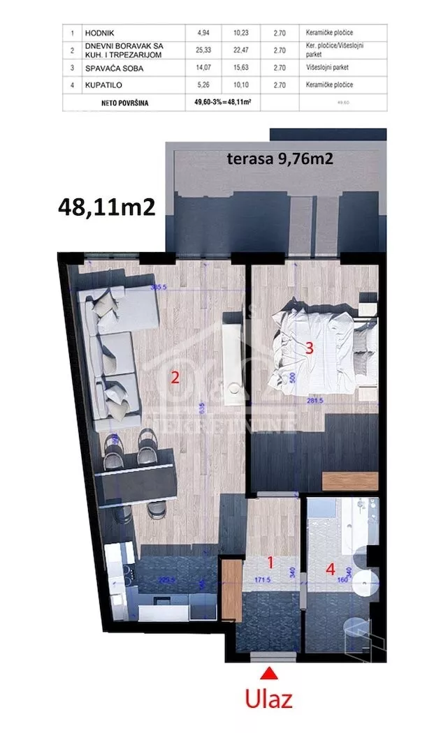 Jednoiposoban stan | 4zida