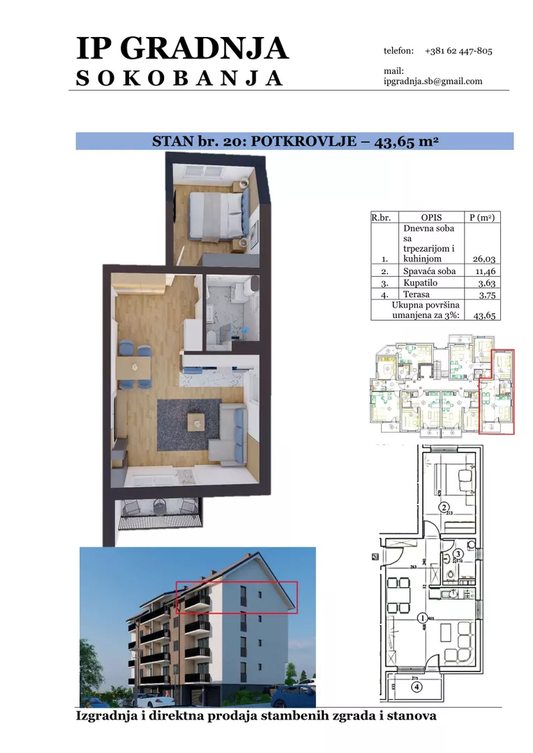 Jednoiposoban stan | 4zida