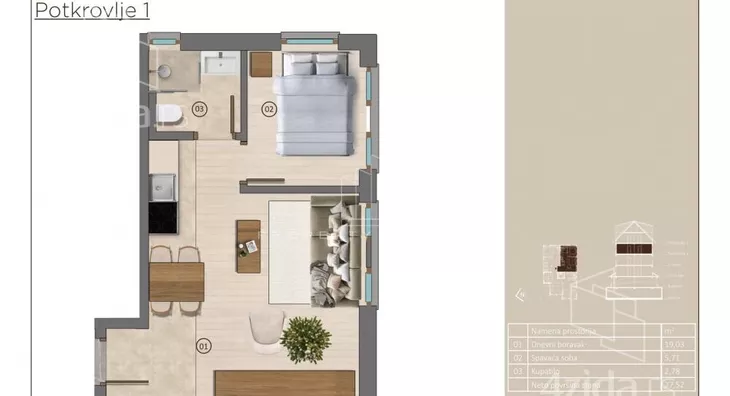 Jednoiposoban stan | 4zida