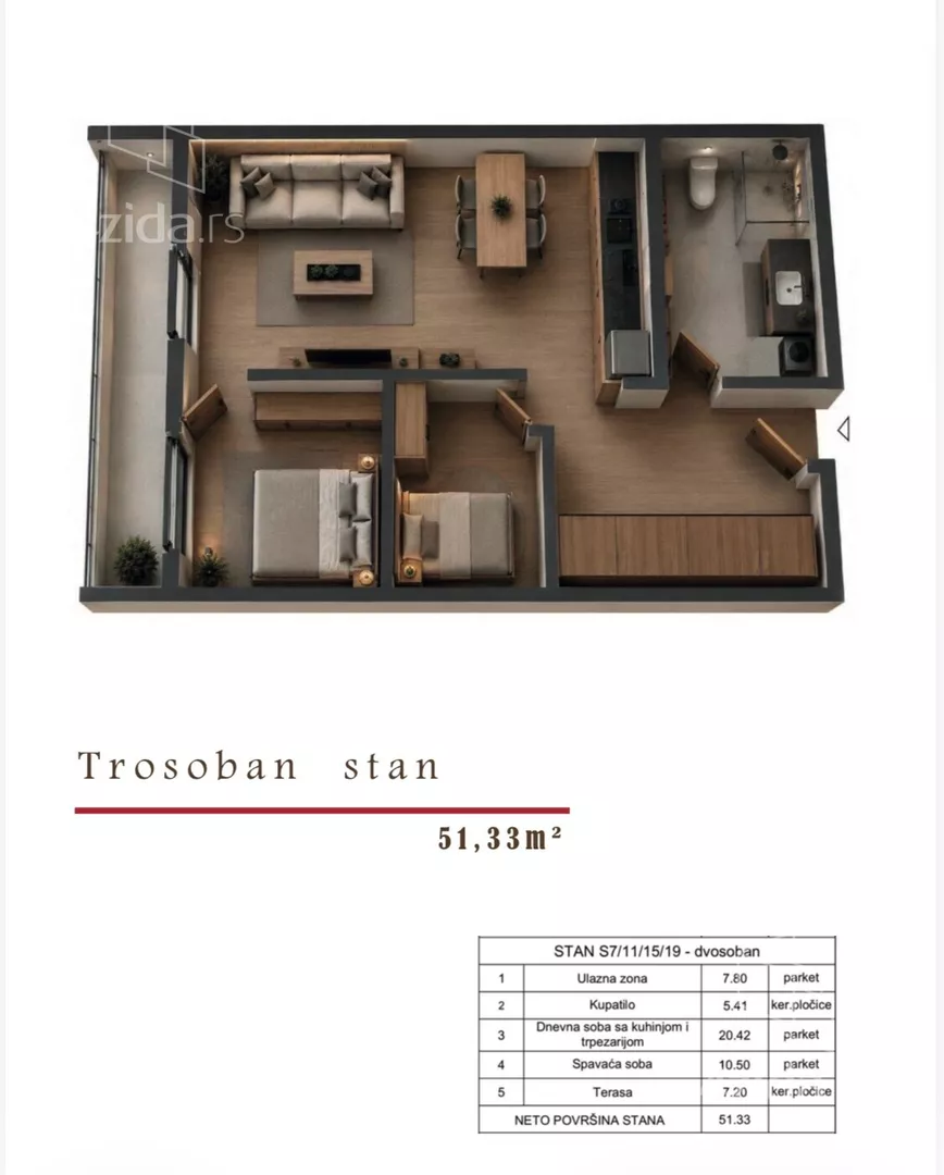 Trosoban stan | 4zida