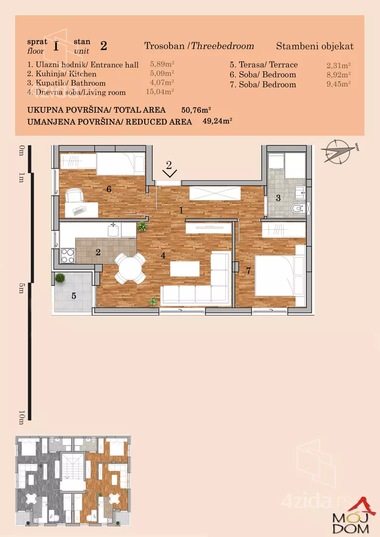 Trosoban stan | 4zida