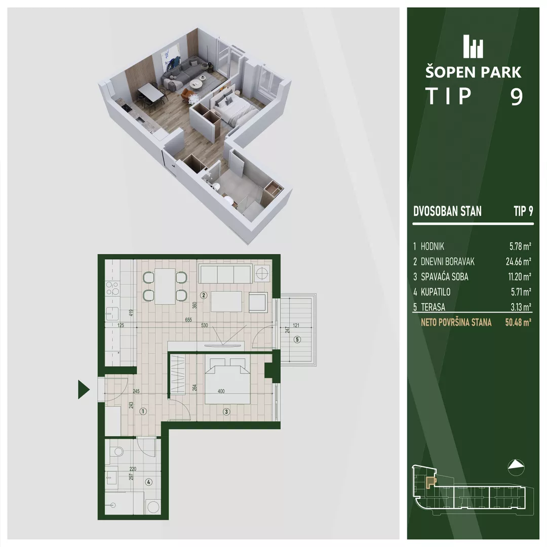 Dvosoban stan | 4zida