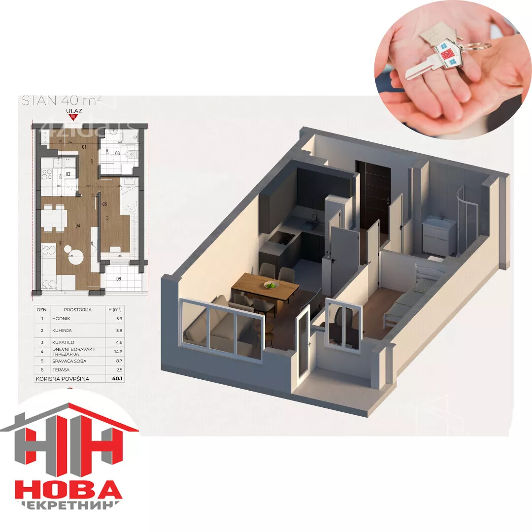 Jednoiposoban stan | 4zida