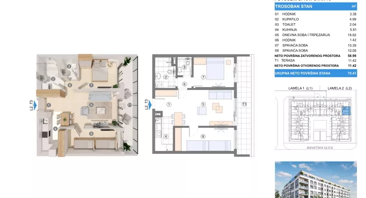 Trosoban stan | 4zida