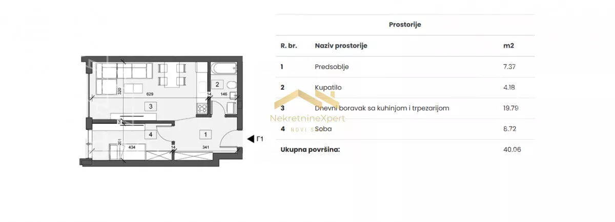 Jednoiposoban stan | 4zida