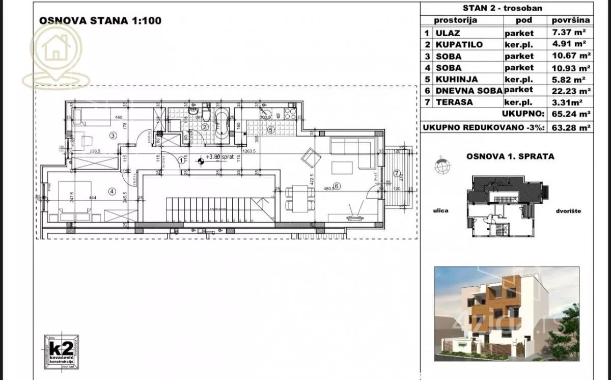 Trosoban stan | 4zida