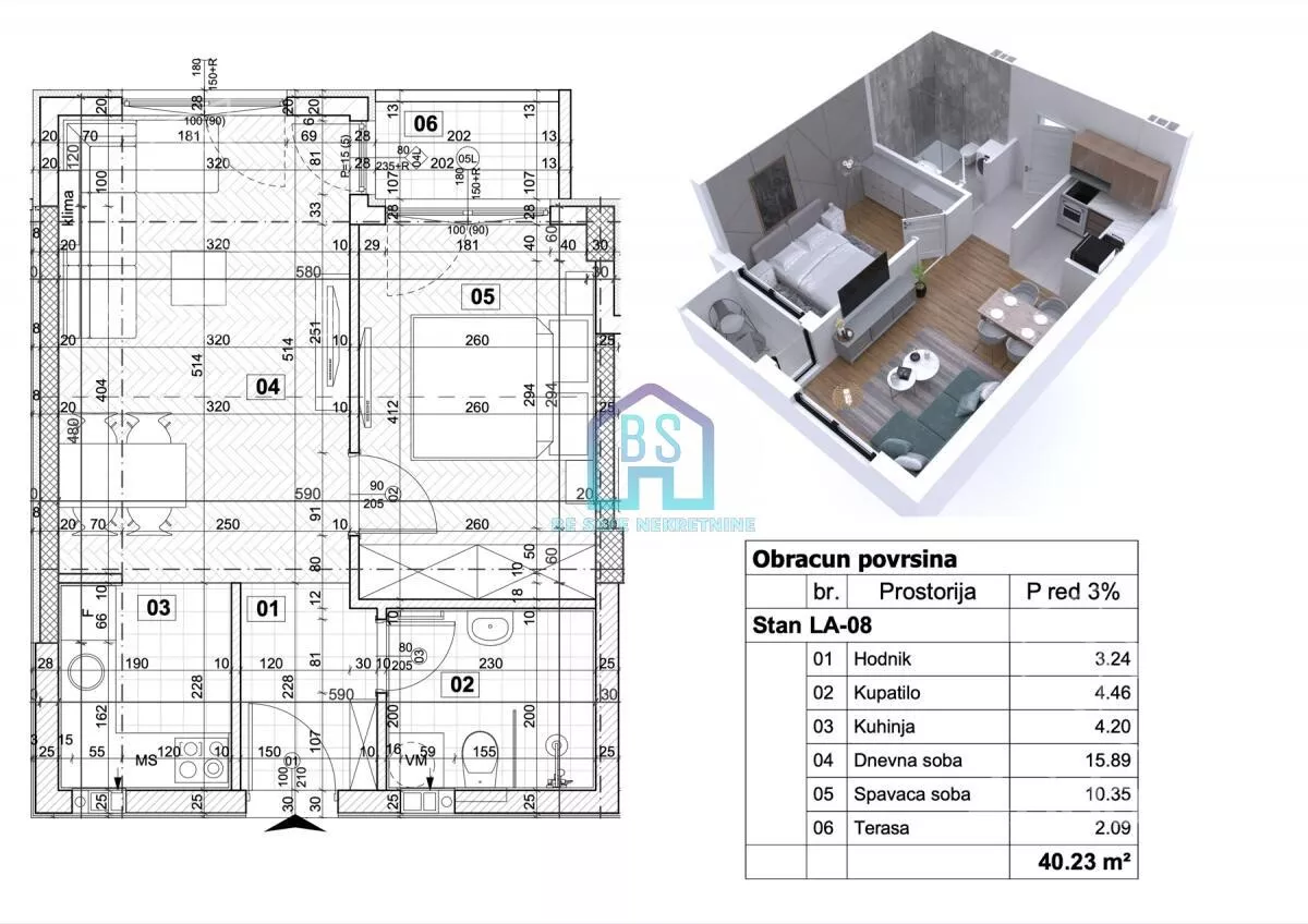 Jednoiposoban stan | 4zida