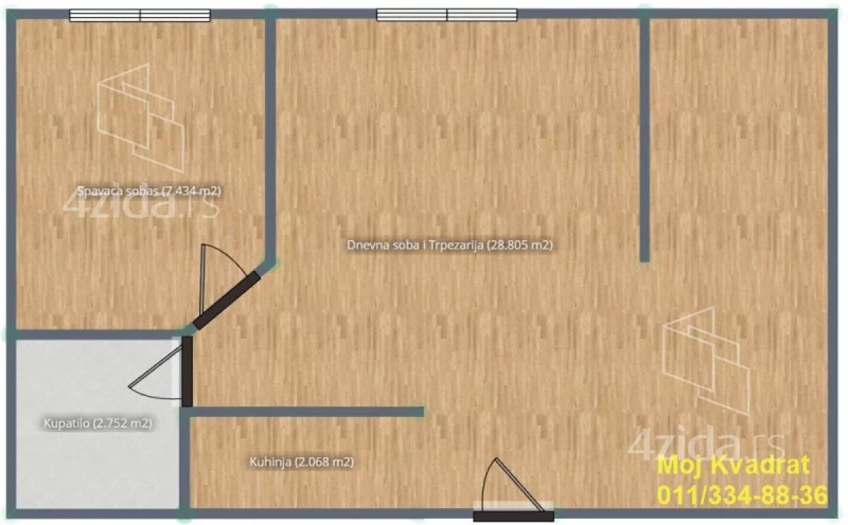 Jednoiposoban stan | 4zida