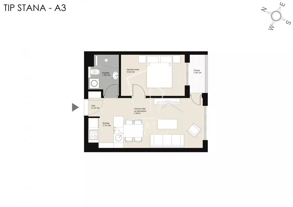 Jednoiposoban stan | 4zida