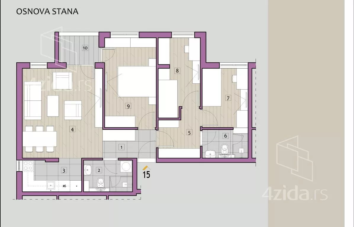 Trosoban stan | 4zida