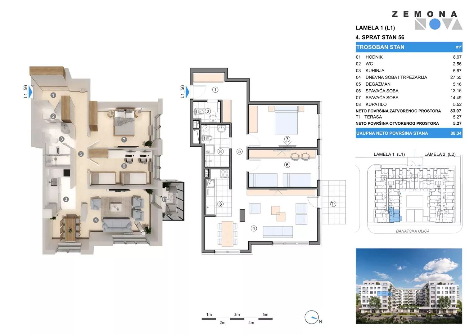 Trosoban stan | 4zida