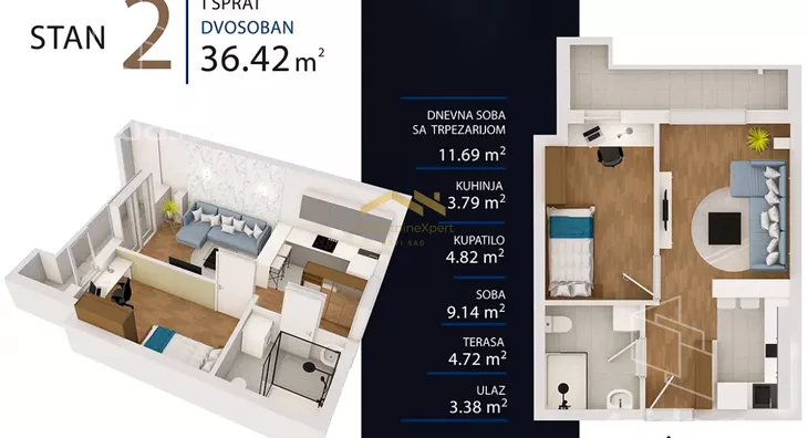 Jednoiposoban stan | 4zida