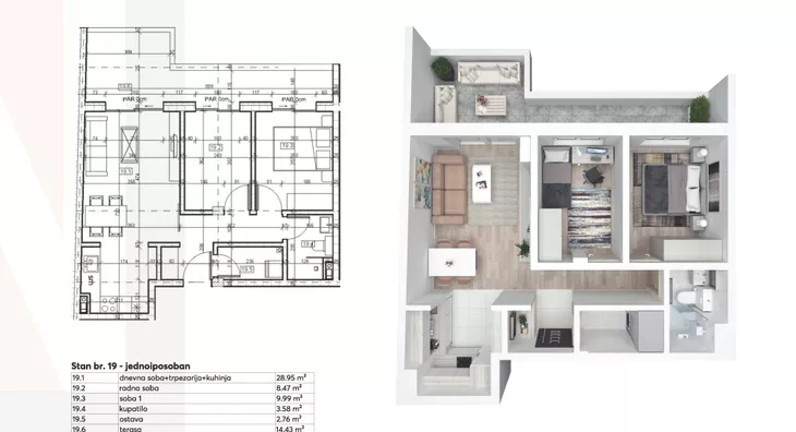 Trosoban stan | 4zida