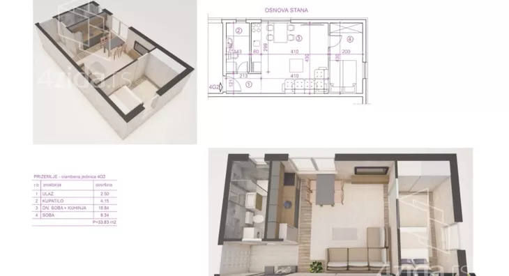 Jednoiposoban stan | 4zida